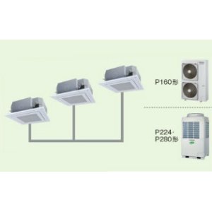 画像: 大阪・業務用エアコン　東芝　4方向吹出し　同時トリプル　ワイヤードリモコン　省工ネneo　AUEE16066M　P160（6馬力）　スマートエコR　三相200V