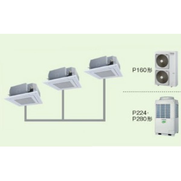 画像1: 大阪・業務用エアコン　東芝　4方向吹出し　同時トリプル　ワイヤードリモコン　省工ネneo　AUEE22465M　P224（8馬力）　スマートエコR　三相200V (1)