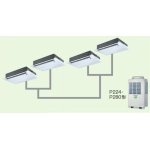 画像: 大阪・業務用エアコン　東芝　1方向吹出し　同時ダブルツイン　ワイヤードリモコン　一発節電　ASEF22455A　P224（8馬力）　スマートエコR　三相200V