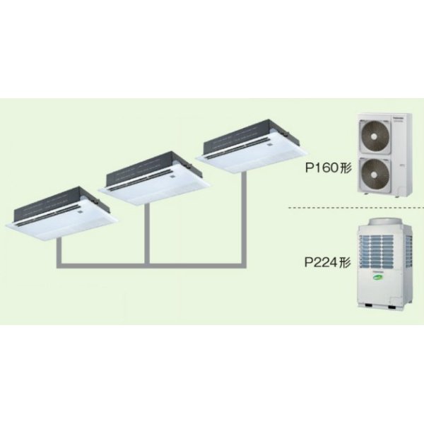 画像1: 大阪・業務用エアコン　東芝　1方向吹出し　同時トリプル　ワイヤードリモコン　一発節電　ASEC16056A　P160（6馬力）　スマートエコR　三相200V (1)