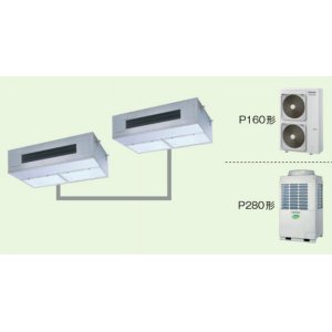 画像: 大阪・業務用エアコン　東芝　厨房用エアコン　天吊　同時ツイン　ワイヤードリモコン　一発節電　APSB28055A　P280（10馬力）　スーパーパワーエコキュープ　三相200Ｖ