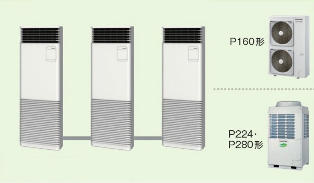 画像1: 大阪・業務用エアコン　東芝　床置き　スタンドタイプ　同時トリプル　AFSE22455B2　P224（8馬力）　スーパーパワーエコキュープ　三相200Ｖ (1)